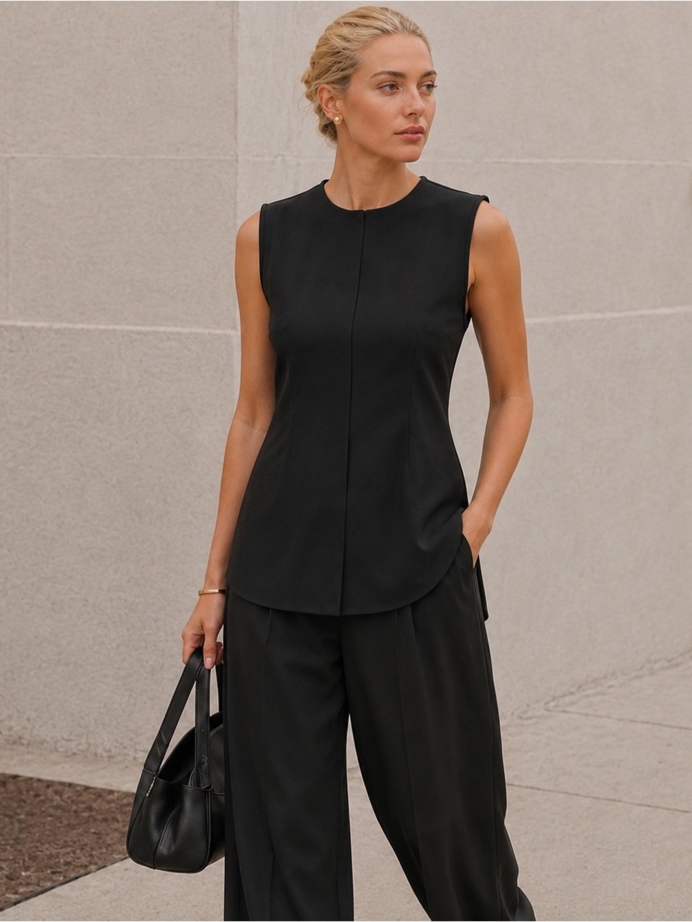 NWOT Calvin Klein Structured Sleeveless 90s Top| Size XS